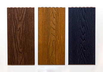Wood texture material samples used in construction industry