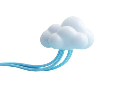 Light blue cloud with flowing blue streaks