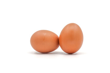 Chicken eggs on a white background have many health benefits such as being rich in quality protein....