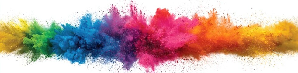 Colorful powder explosion on white background (5)