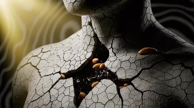 cracked body worm infestation decay horror