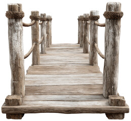 Fototapeta premium Wooden pier bridge perspective