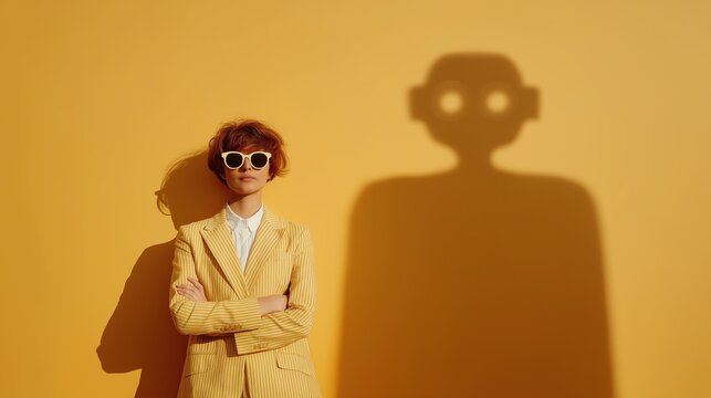 A humanoid robot AI agent and a human together as a team symbolizing agentic autonomy using future AGI superintelligence for teamwork and ASI collaboration during the singularity
