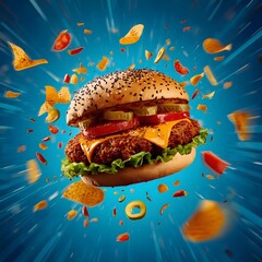 A delicious hamburger commercial