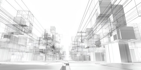 Fototapeta premium Abstract architectural sketch of a futuristic city