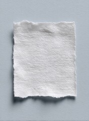 Obraz premium A square, off-white fabric swatch, edges frayed