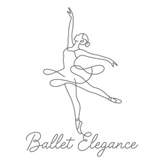 Minimalist One-Line woman dancing  Illustration for Tattoo and Wall Art