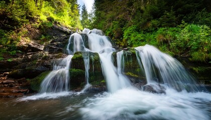 Fototapeta premium a waterfall located somewhere in the carpathian mountains romania