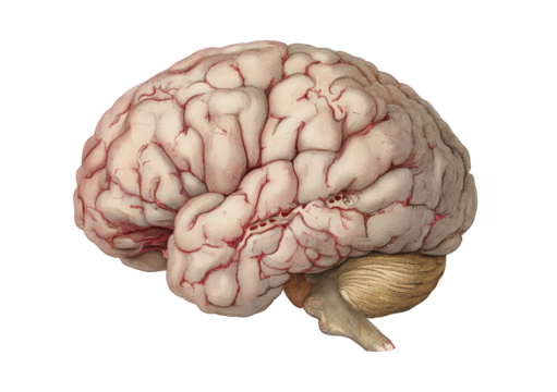 Side view of a human brain