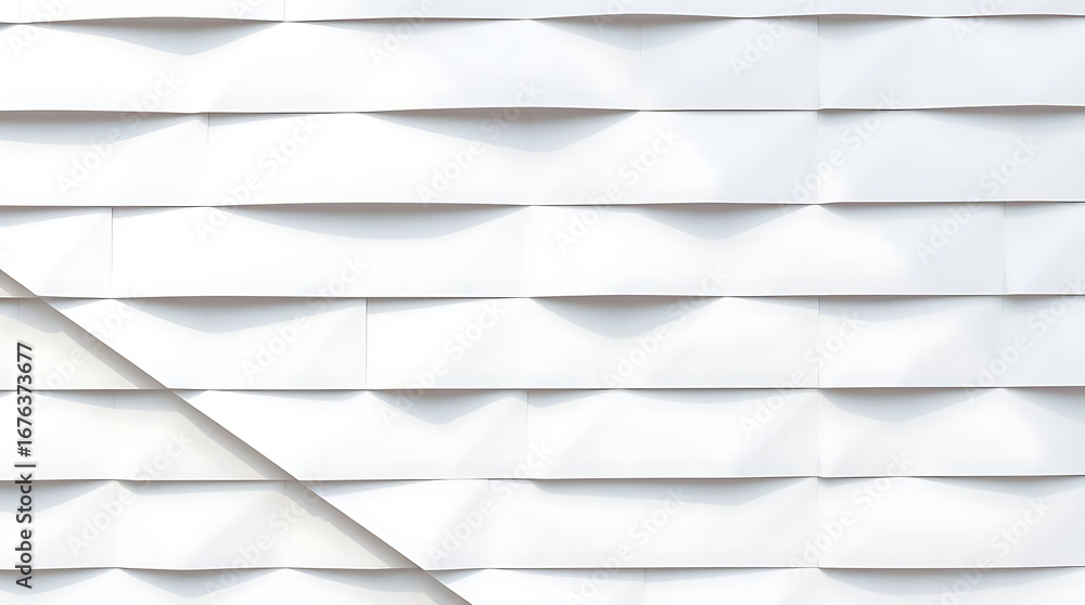 Poster abstract white paper background with geometric shapes and folded panels, creating a modern and minim