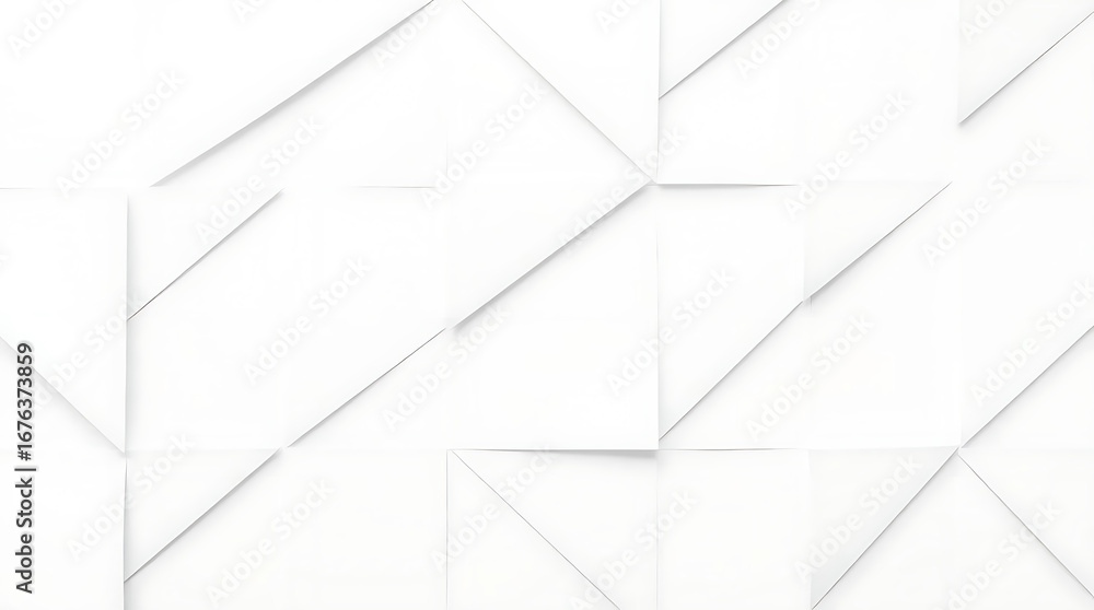 Aufkleber abstract white geometric background texture with triangle pattern, modern design surface, paper shap