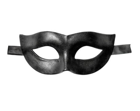 Black masquerade mask on black background