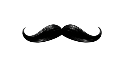 Black mustache graphic on black background
