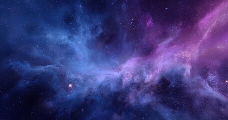 Fototapeta premium Vast nebula of swirling purple and blue cosmic clouds