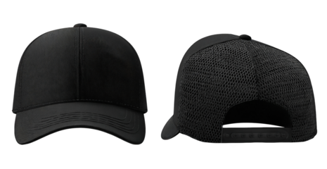 Black baseball cap, front and back view (1)