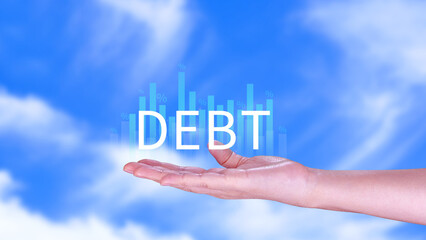 Debt growth and percentage for debt reduction concept, growth of public debt, Delve deeper the...