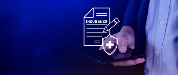 Insurance concept, medical coverage planning, hospital payments, representing different types of...