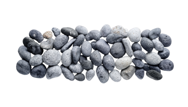 Close-up of various gray and black stones