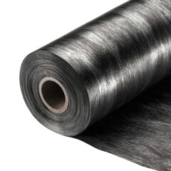 Rolled-up dark gray material