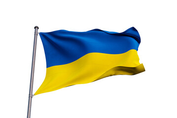 Ukraine flag waving on flagpole vector Png- 3d flag of Ukraine vector
