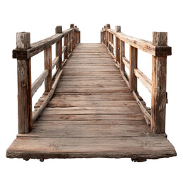 Fototapeta premium Wooden bridge. Perspective view