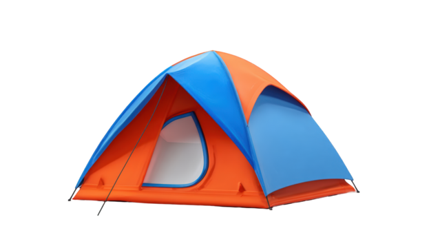 3D rendering of a colorful camping tent