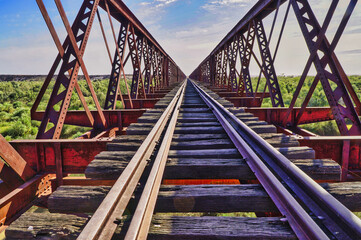 The old Ghan railway bridge in South Australia