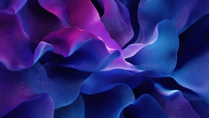 Abstract floral-like shapes in vibrant blues and purples