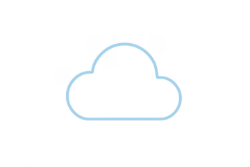 Blue cloud icon on transparent background representing cloud computing and technology