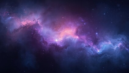 Naklejka premium Colorful Outer Space Galaxy with Stars and Nebula