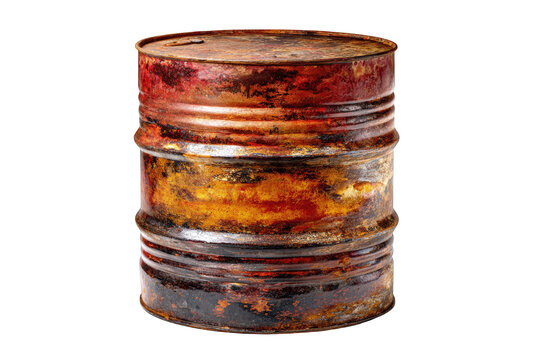 Rusty metal oil drum