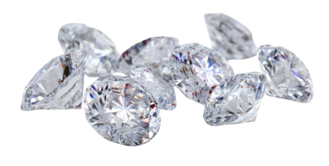 Cluster of lustrous diamonds