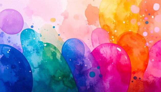 Abstract watercolor, vibrant colors, flowing shapes - Powered by Adobe