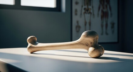Pale bone on table, medical office