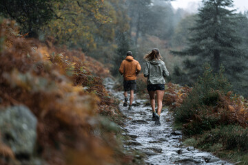 Obraz premium healthy trail running