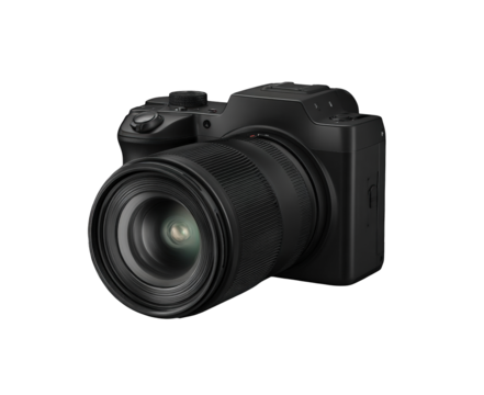 Modern black digital camera