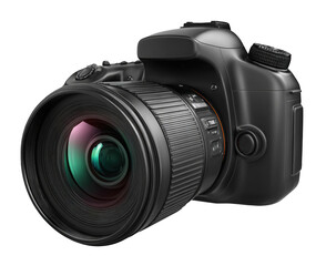 Black DSLR camera, 3D model