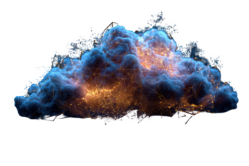 Abstract cloud with interconnected network