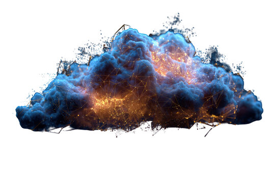 Abstract cloud with interconnected network