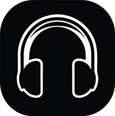 Headphone app vector icon.