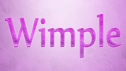Purple text effect of word Wimple on light background.