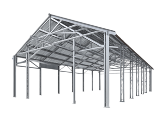 Metallic Industrial Structure Framework isolated on a transparent background