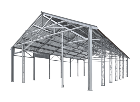 Metallic Industrial Structure Framework isolated on a transparent background