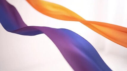 Graceful Armenian Flag Animation Featuring Flowing Silk Ribbons in Slow Motion Against a Clean White Backdrop.