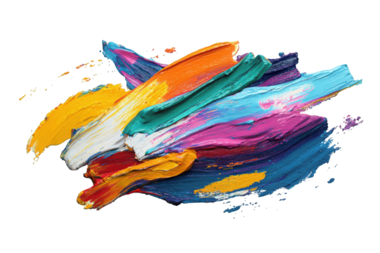 Abstract colorful paint strokes