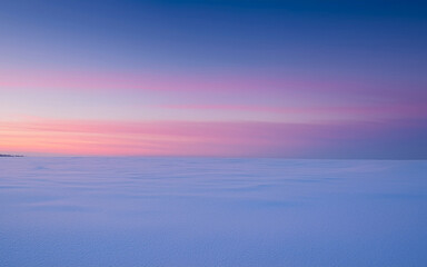 Obraz premium Soft Twilight Snow Horizon with Subtle Pink Huess