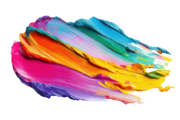 Abstract colorful paint strokes on black background