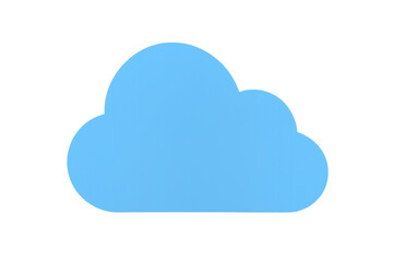 Blue cloud computing icon on transparent background representing data storage