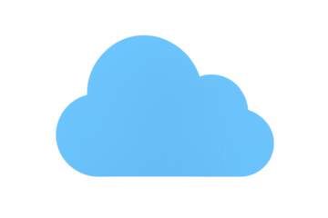 Blue cloud computing icon on transparent background representing data storage