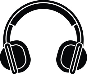 Headphone line art vector icon.